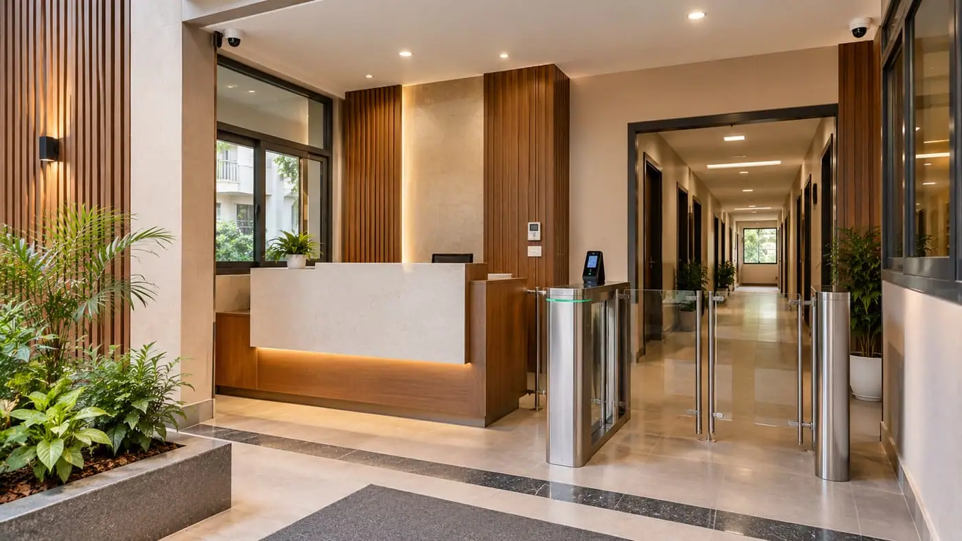 The reception of a PG Mila partner property