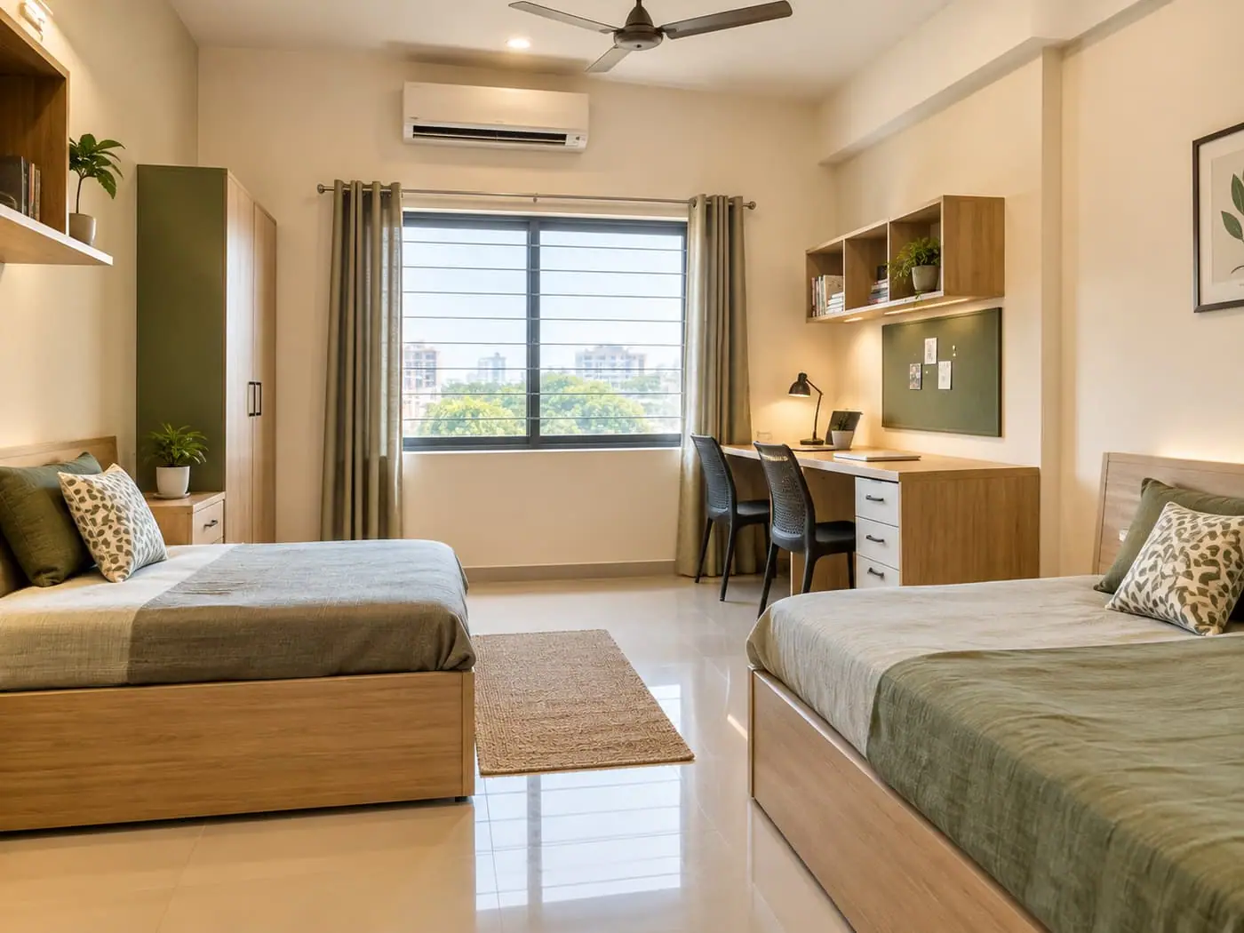 Room, double sharing at PG Mila Ashok Rajpath — Girls PG